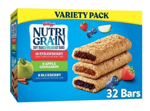 Nutri-grain Barras De Desayuno Varios Sabores 1.16kg, 32 Pz