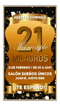 Comprar Invitación Tarjeta Digital Personalizada Cumpleaños Dorado