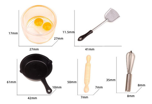 7 Piezas 1:12 Casa De Muñecas Herramienta De Cocina Cocina