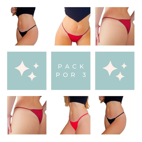 Imagen 4 de 10 de Pack X3 Tanga Less De Algodón