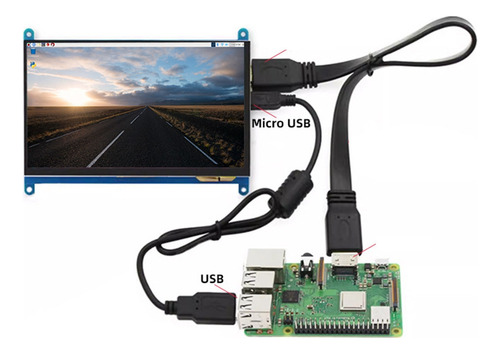 . Para Pantalla De 7 Pulgadas Raspberry Pi5/4b Capacitiva