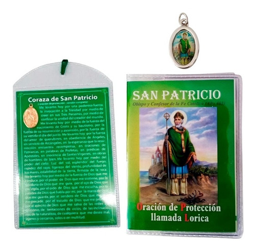 Kit Oración Coraza De San Patricio  + Medalla +folleto 