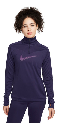 Poleron Nike Dri-fit Swoosh Morado Mujer