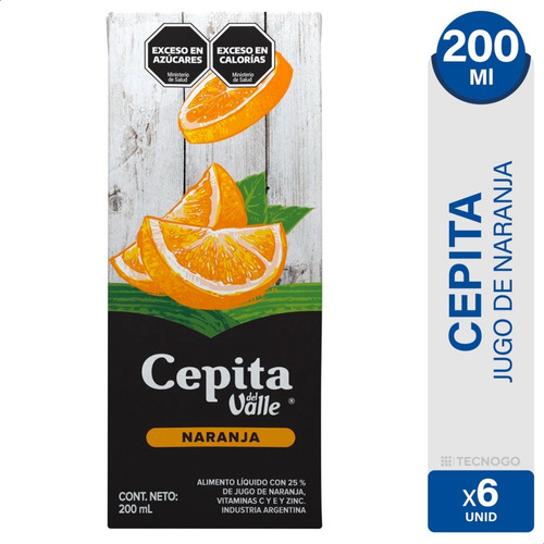 Jugo De Naranja Cepita Del Valle Con Vitaminas - Pack X 6u