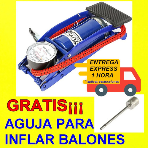 Imagen 1 de 4 de Bomba De Aire Inflador De Llanta Moto Bicicleta Auto Balones