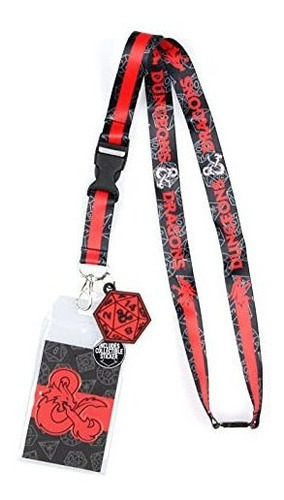 Porta Carnet, Credencial Dungeons And Dragons Logo Lanyard C