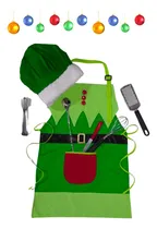 Comprar Mandil De Navidad Minichef Gorro Navideño Y Mandil Mini Chef