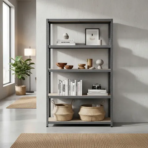 Estante Aço/mdf 5 Prateleiras 196x120x50 Cm 1500kg Spaceo
