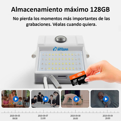 Reflector Camara Ip Wifi Exterior 180° Movimiento Alarma P2p