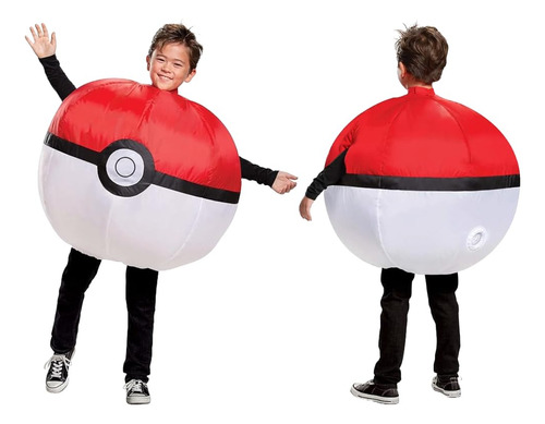 Disfraz Inflable De Pokémon Poke Ball Color Rojo Y Blanco