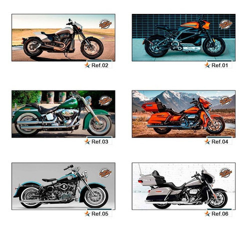 Placas Decorativas Parede Quarto Harley Davidson 50 X 25 Cm Preto