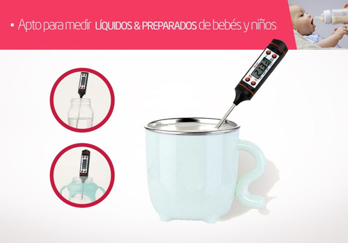 Imagen 4 de 8 de Termometro Digital Cocina 4 Botones Pincha Carne Liquidos