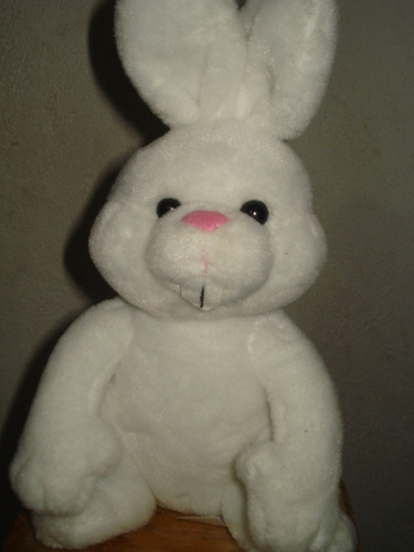 Conejo De Peluche Blanco 27 Cm Excelente Estado 