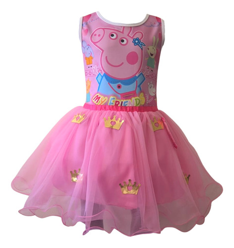 Vestido Peppa Pig Fiesta Tutú Elegante Disfraz