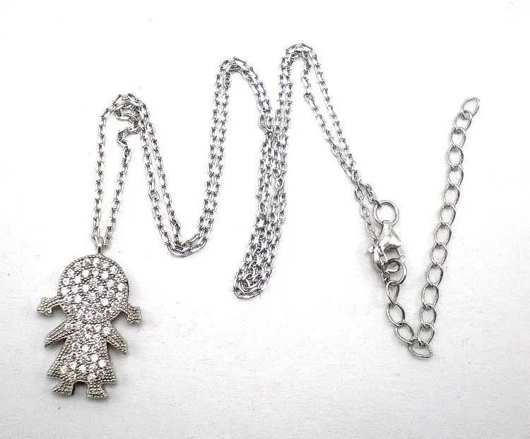 Cadena Y Dije De Plata 925 Nena Con Zafiros