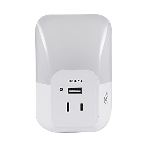 Luz Nocturna Led Puerto Usb Y Enchufe, Selección De 3 ...