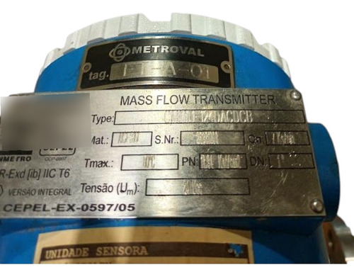 Medidor Mássico Coriolis Metroval Rhm12-3fs1pn