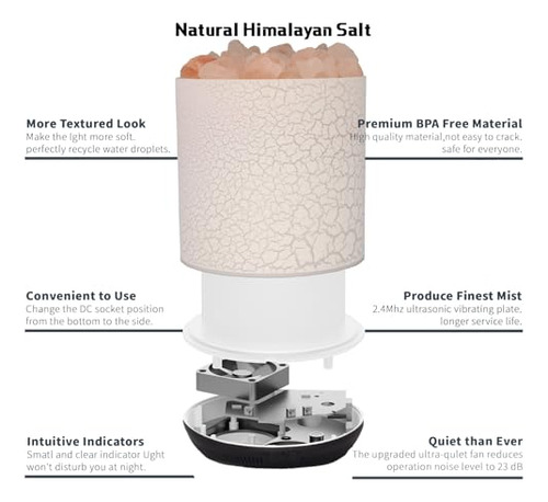 Difusor De Aceites Esenciales 400 Ml Lámparas De Sal, Difuso