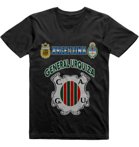 Remera Algodon Negra General Urquiza Mar Del Plata