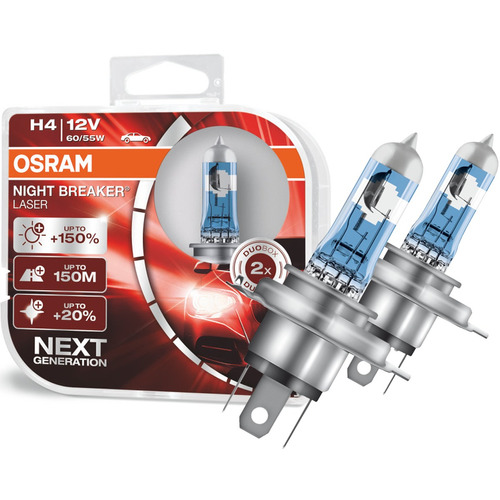 Lâmpada Osram H4 Night Breaker Laser 3900k 60/55w +150% Luz