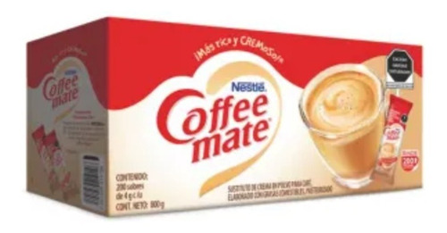 Sustituto De Crema Coffee Mate Nestlé 200 Pzas De 4g