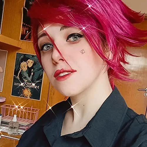 Únicabe Rosa Anime Rojo Peluca Cosplay Para Las 77c4l