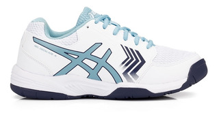 tenis asics branco e azul