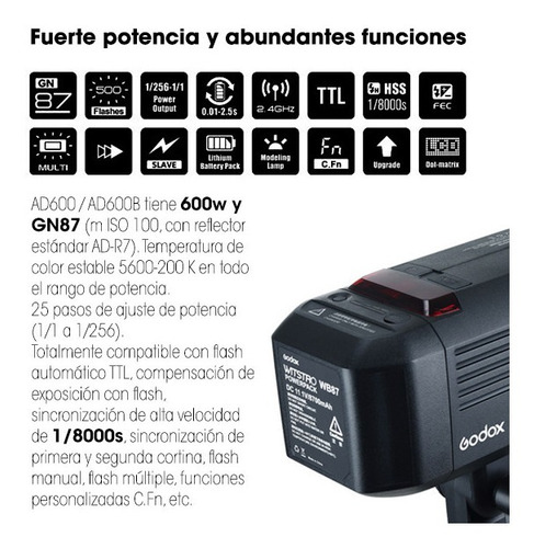 Imagen 10 de 10 de Flash Godox Ad 600 Bm Hss