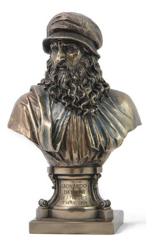 Acabado Bronce Leonardo Da Vinci Busto Estatua Hombre