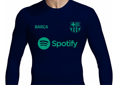 Playera Deportiva Futbol Barcelona Manga Larga