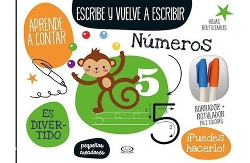 Numeros Escribe Y Aprende Contar - Libro +  Marcador V&r