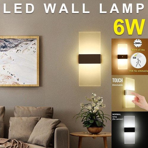 R Lámpara De Pared Moderna Led Pir Sensor De Movimiento Luz