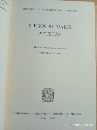 Juegos Rituales Aztecas (Usado)