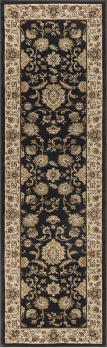 Alfombra De Corredor Negra Gabrielle Transitional Borde...