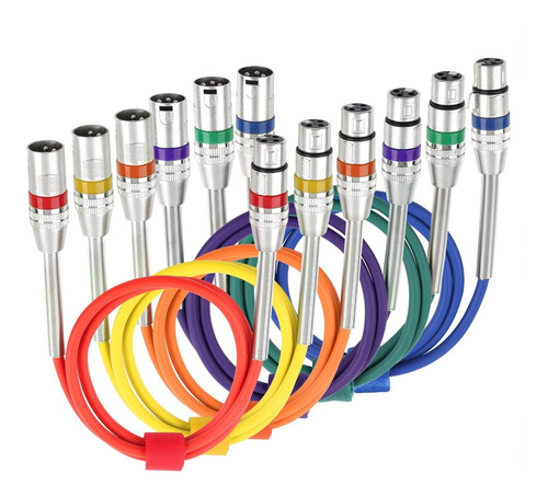 Disino 6 Unidades De Cables De Micrófono Xlr Multicolor De 6
