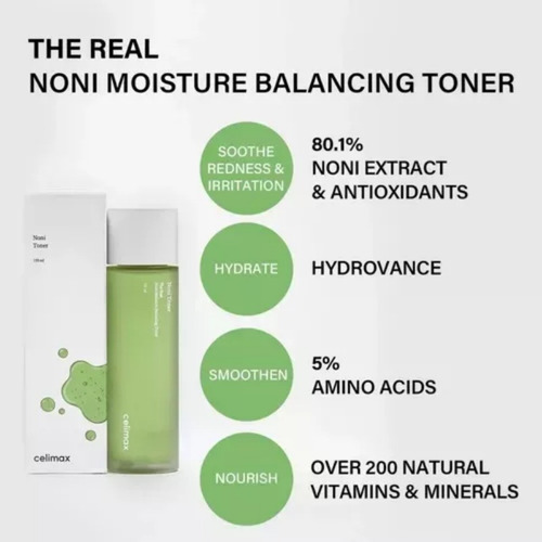 Q Tônico Facial Coreano Para Rosto Celimax Noni, 150 Ml