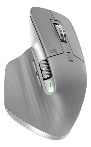 Mouse gamer inalámbrico recargable LogitechMaster Series MX Master 3 gris medio