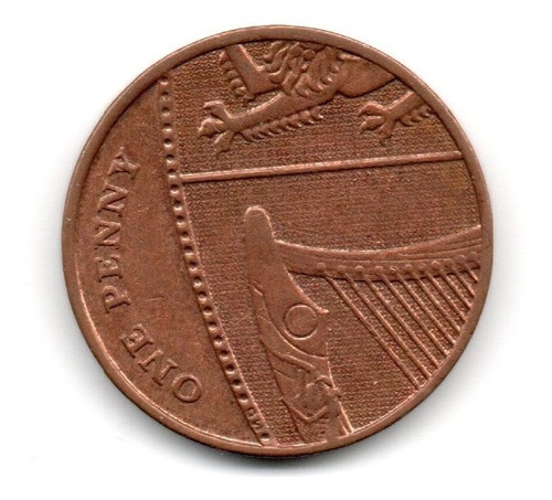 Inglaterra Gran Bretaña Moneda 1 Penny Año 2010 Km#1107