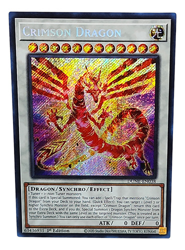 Crimson Dragon Yugioh! Inglés Secret Rare Duelist Nexus