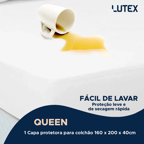 Imagem 7 de 8 de Capa De Colchão Queen Malha Impermeável Branco Antiácaro 158