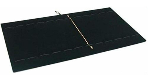 12 slot De Terciopelo Negro Pulsera Reloj Negro Display Tray