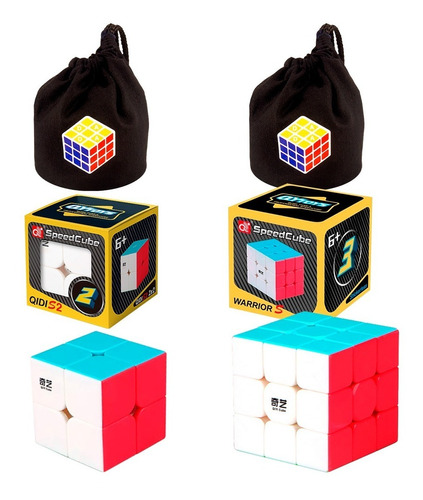 2 Cubos Rubik 2x2 Y 3x3 Qiyi Qidi S2 Y Warrior S + Estuches 