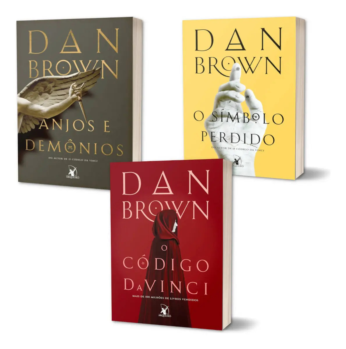 Kit Anjos E Demônios + O Código Da Vinci + O Símbolo Perdido, De Dan Brown, Vol. Volume 1 | Volume 2 | Volume 3. Editora Arqueiro, Capa Mole (2025)