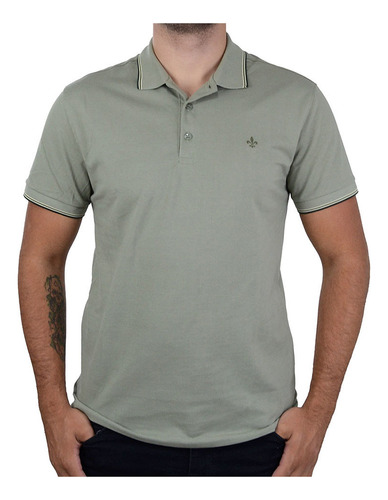 Camisa Polo Masculina Dudalina Frisos Degrade Verde - 774305