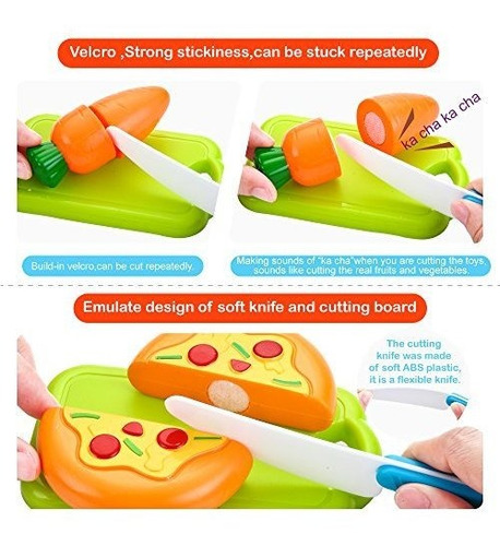 Sotodik 32 Piezas Juguetes De Corte Fingir Comida Frutas Veg