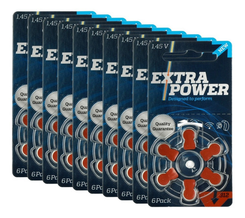 Kit 30 Baterias Pilha Aparelho Auditivo A312/pr41 Extrapower