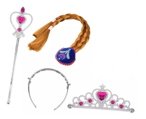 Set De 3  Accesorios Disfraz Frozen Anna  