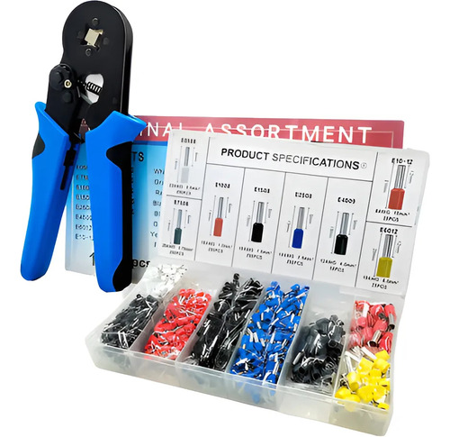Kit De Alicates Para Terminales Crimper Press + 1200 Tubular