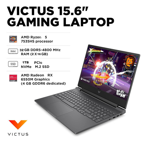 Notebook Para Juegos Hp Victus 15 (15.6 Fhd 144 Hz Ips, Amd