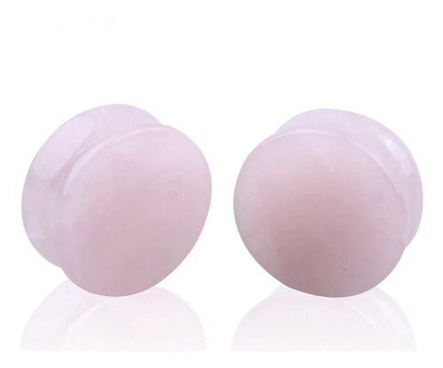 Expansores De Oreja 2pzas Piedra Natural 22mm Rosa